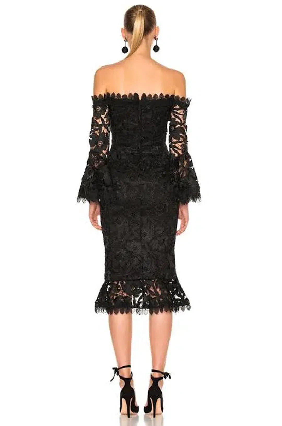Nicholas Botanical Lace Cocktail Dress Black Size 6 for rent on The Volte - main image