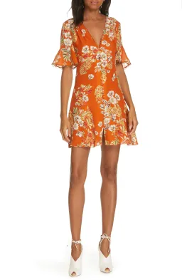Nicholas Godet Mini Dress Orange Floral Size 12 for rent on The Volte - image 5