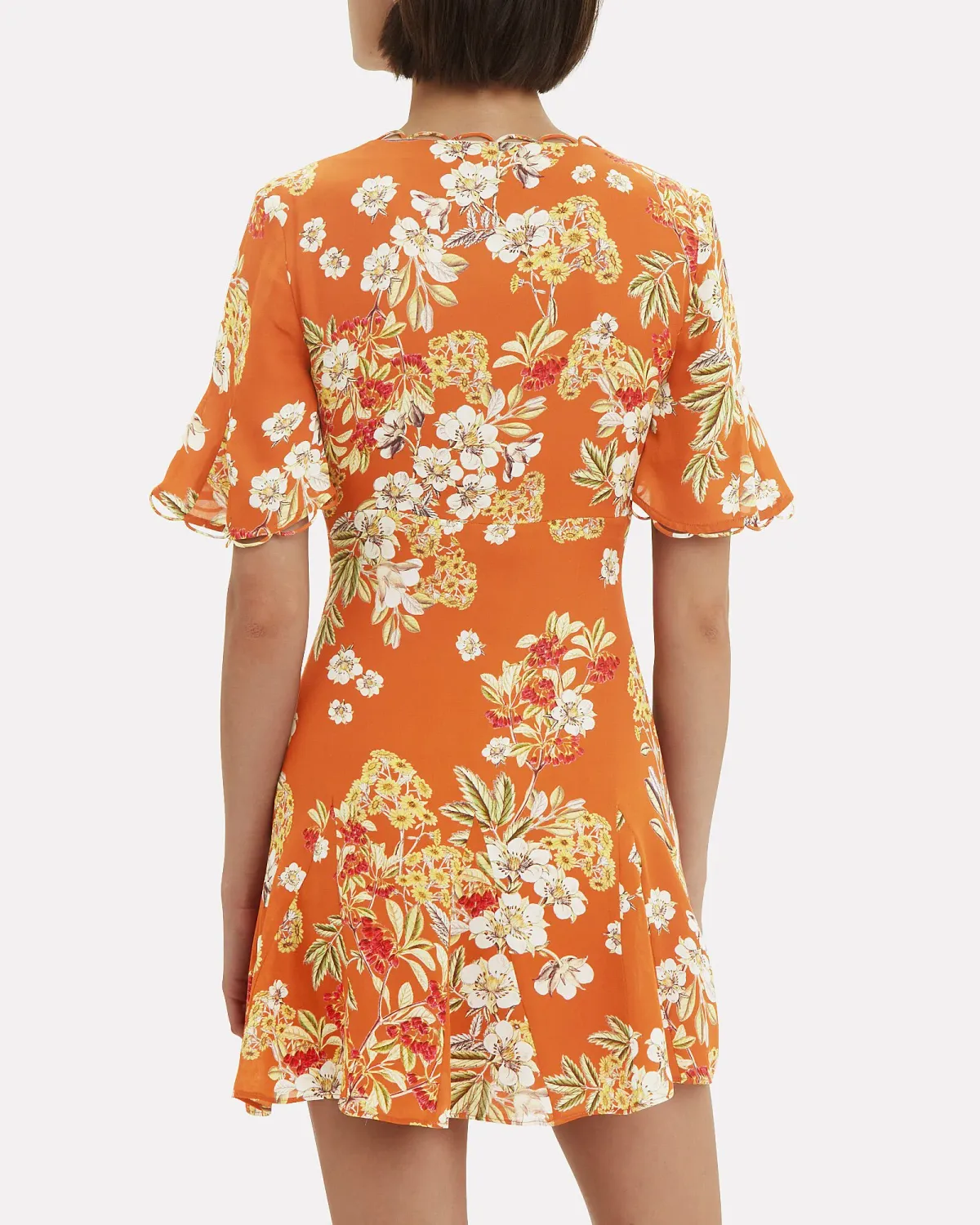 Nicholas Godet Mini Dress Orange Floral Size 12 - Image 2