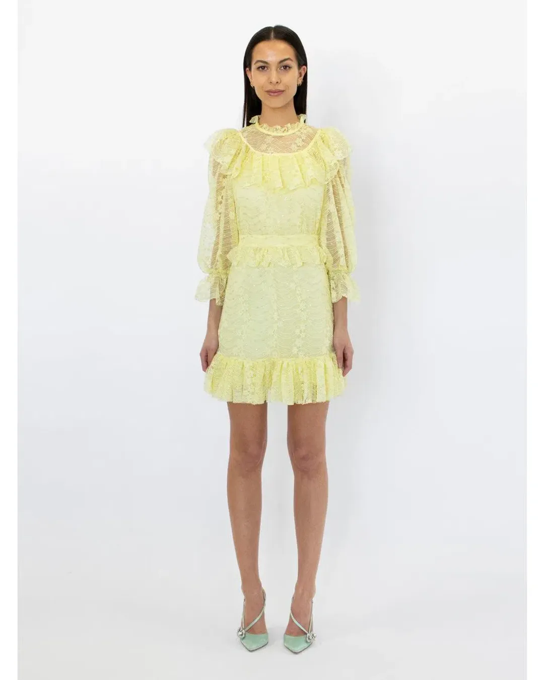 Alice McCall Love My Way Mini Dress Lemon Yellow Size 6 for rent on The Volte - main image