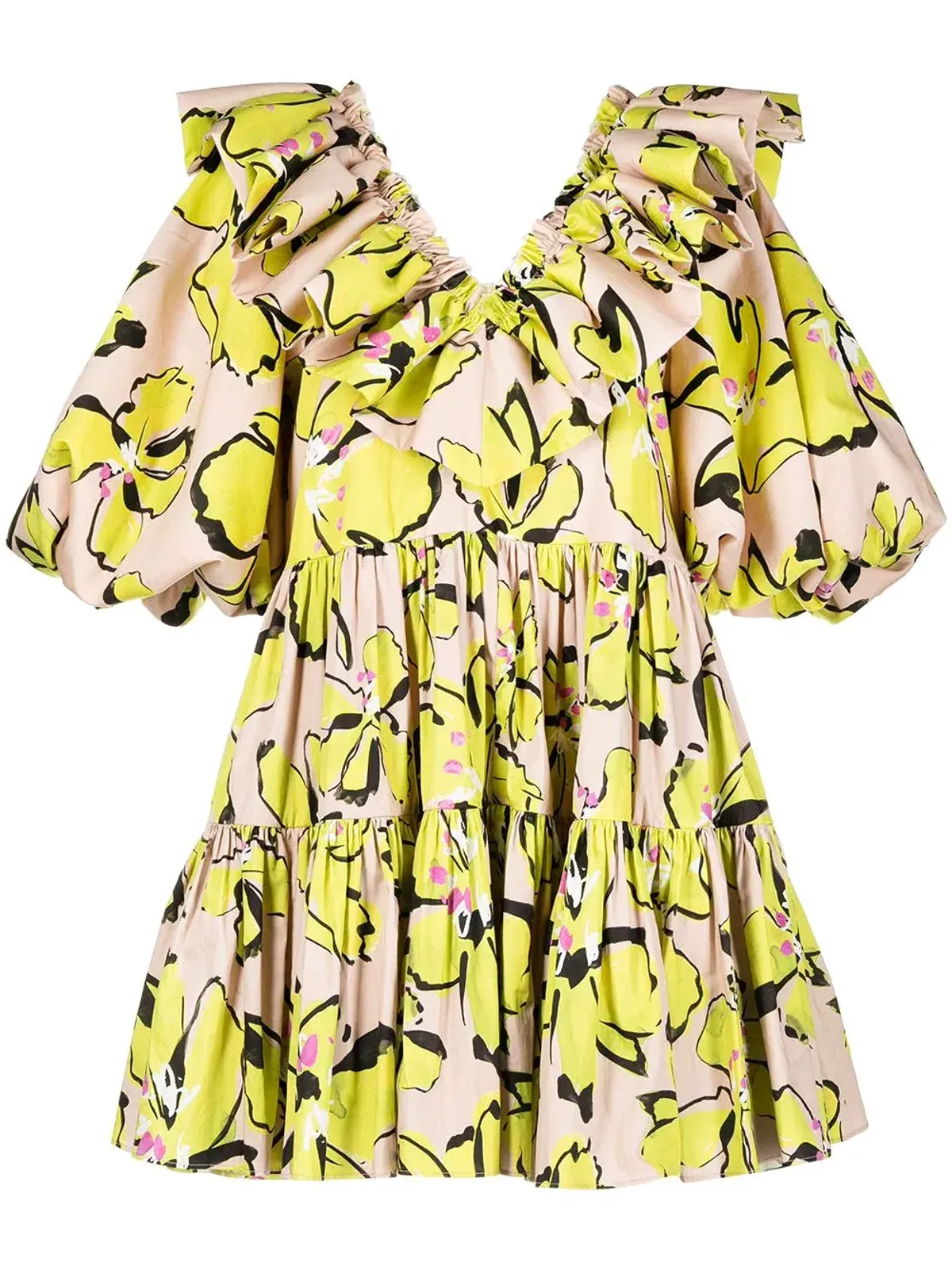 Aje Pelicano Citrus Bloom Ruffle Mini Dress Print Size 16 - Image 5