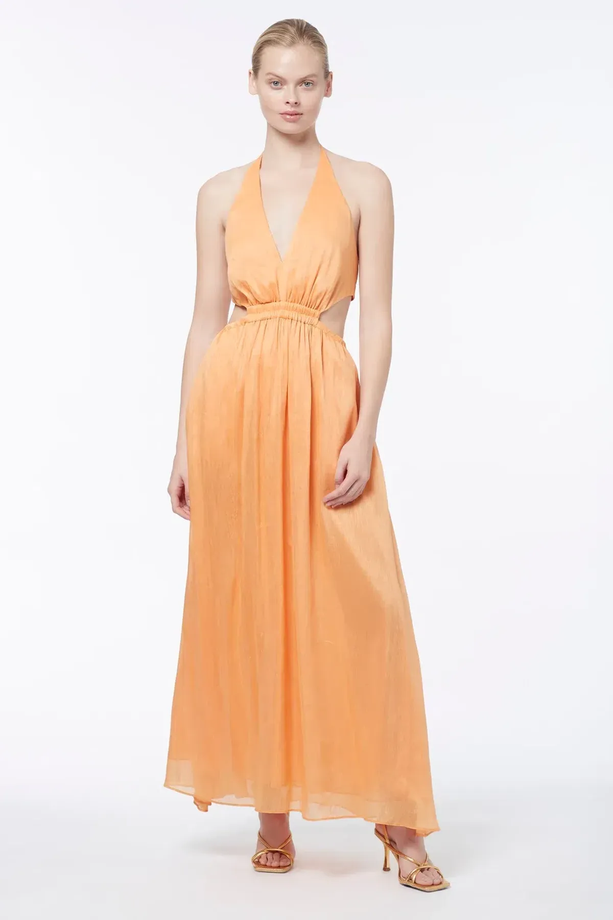 Manning Cartell Lyrical Colours Halter Maxi Dress Orange Size 8 - Image 1