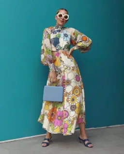 Alemais Farrah Cut Out Midi Dress Print Size 12 for rent on The Volte - image 1