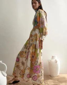 Alemais Farrah Cut Out Midi Dress Print Size 12 for rent on The Volte - image 3