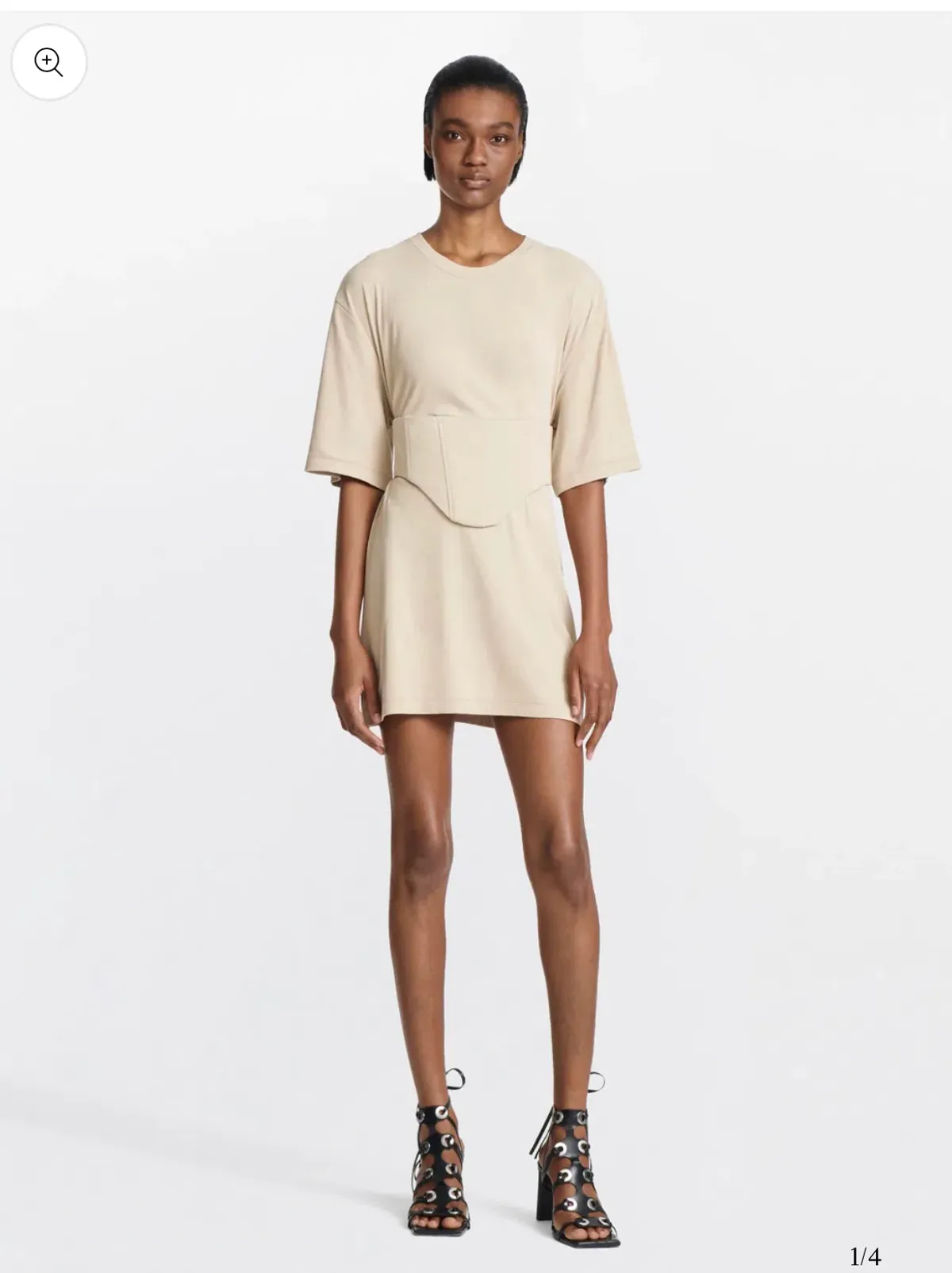Dion Lee Oversized Undercorset Tunic Dress Sand Size 6 - Image 1