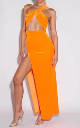 Effie Kats Lana Gown Neon Orange Size S for rent on The Volte - image 1
