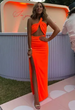 Effie Kats Lana Gown Neon Orange Size S for rent on The Volte - image 3