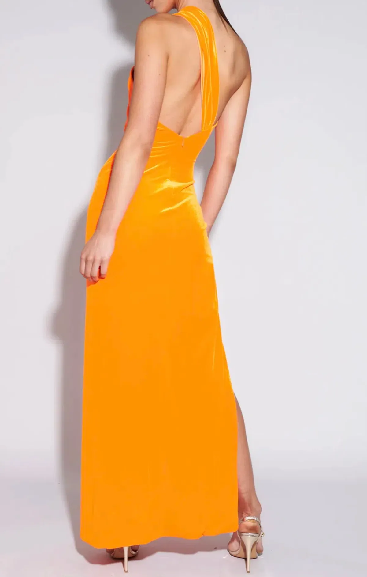 Effie Kats Lana Gown Neon Orange Size S - Image 2