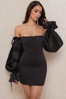 House of CB Marisa Satin Corset Mini Dress Black Size 8 for rent on The Volte - image 2