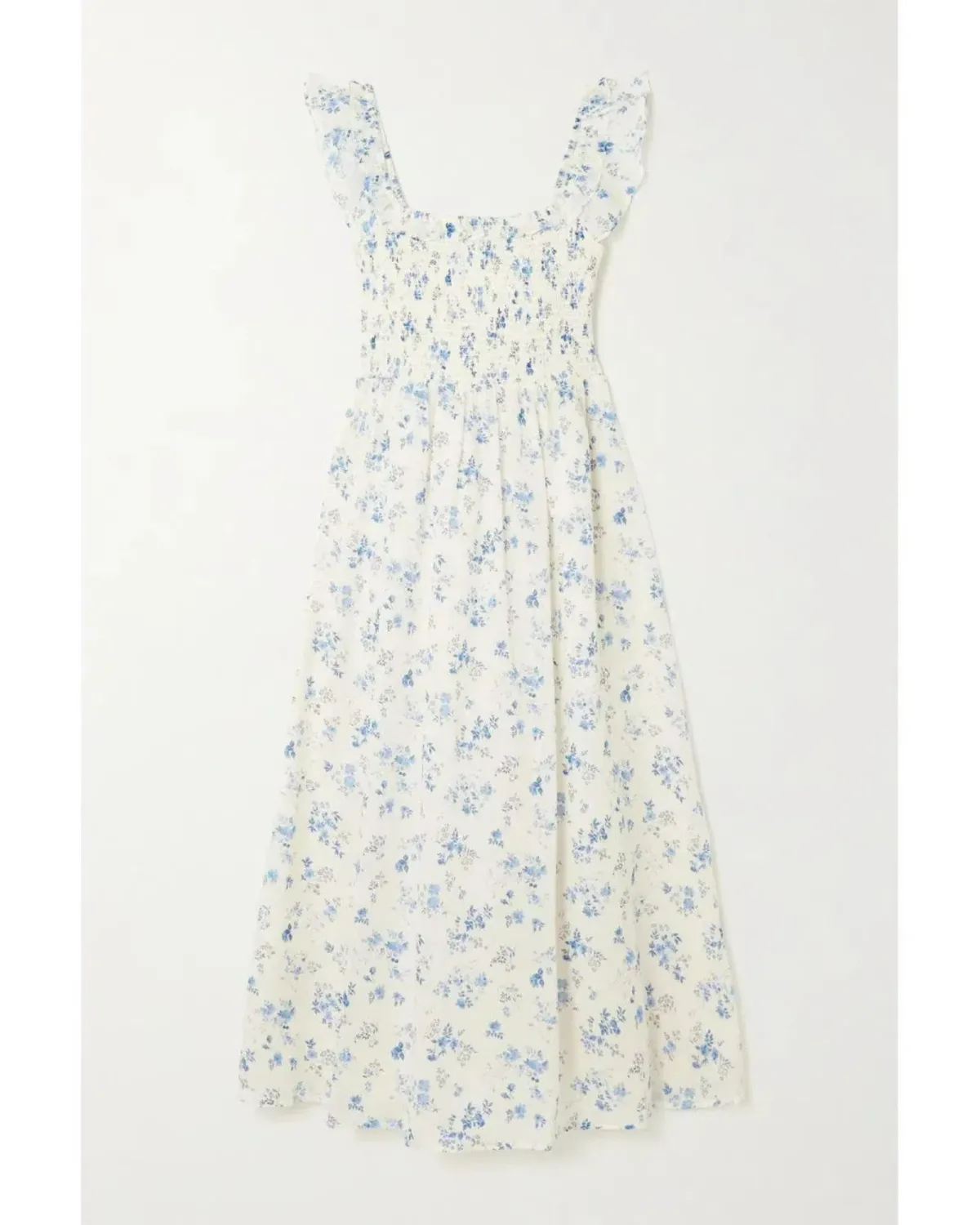 Reformation Noreen Shirred Cotton Voile Midi Dress Floral Print Size AU 10 - Image 3