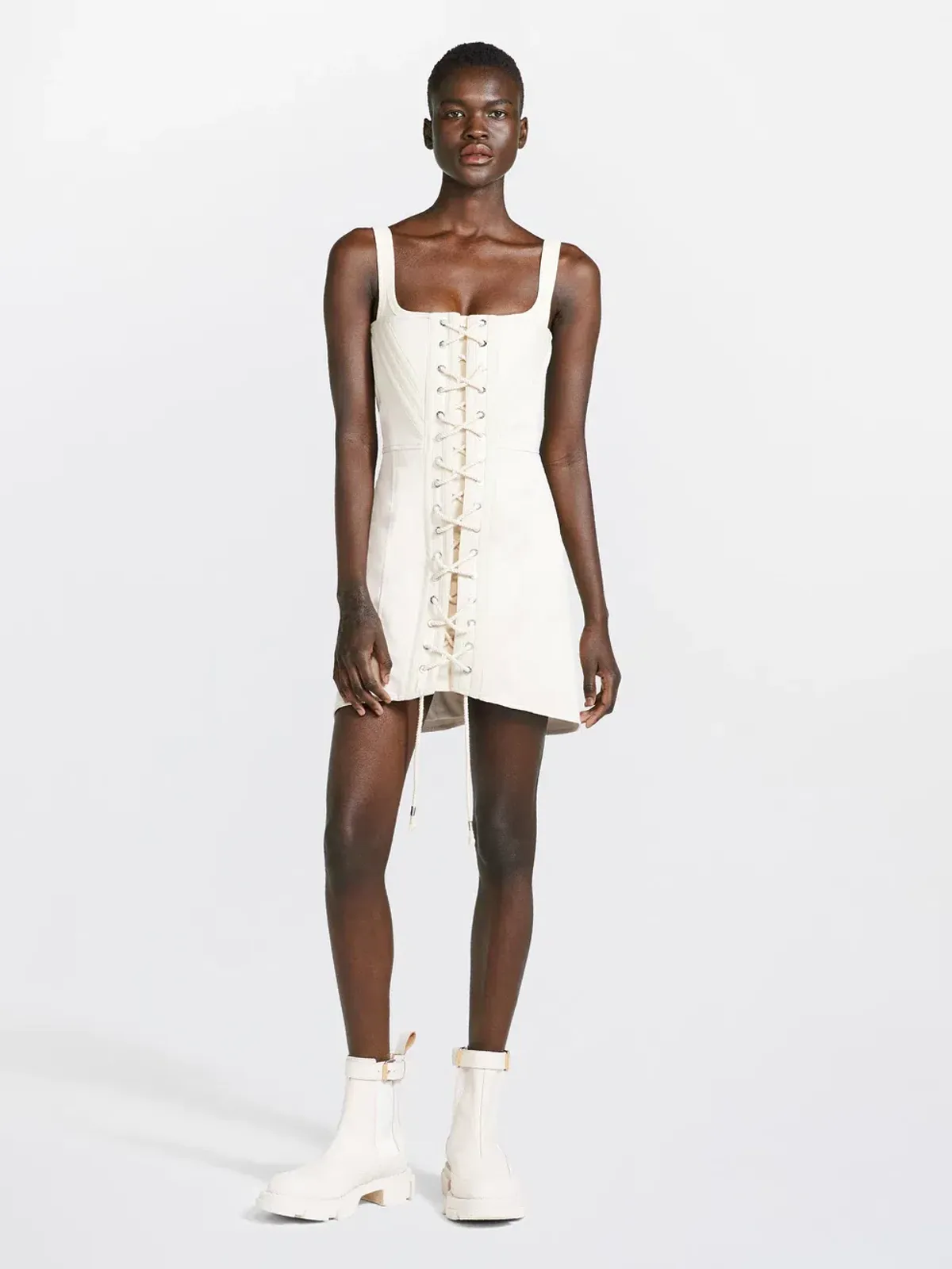 Dion Lee Laced Utility Corset Dress in Unbleached Size 6 - Image 1