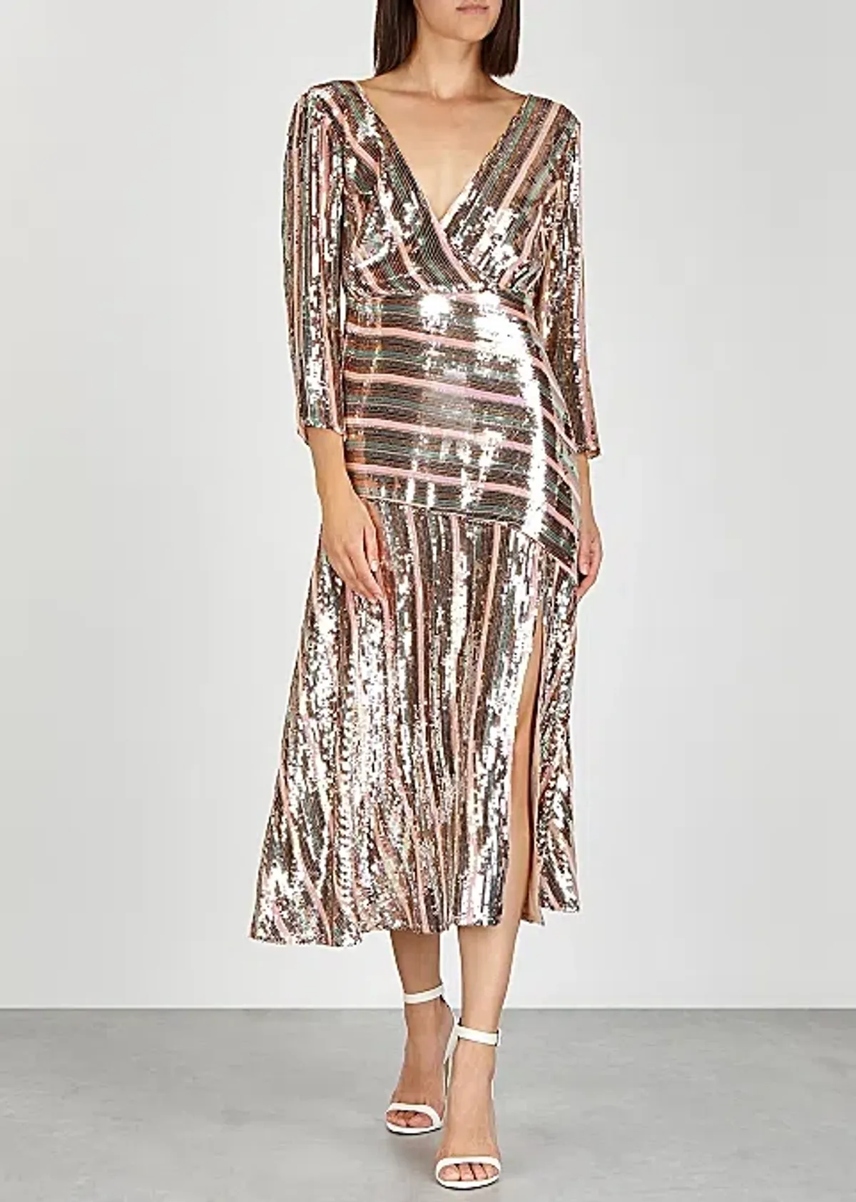 Rixo Tyra Midi Dress Sequin Size 10-12 - Image 1