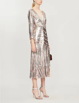 Rixo Tyra Midi Dress Sequin Size 10-12 for rent on The Volte - image 2