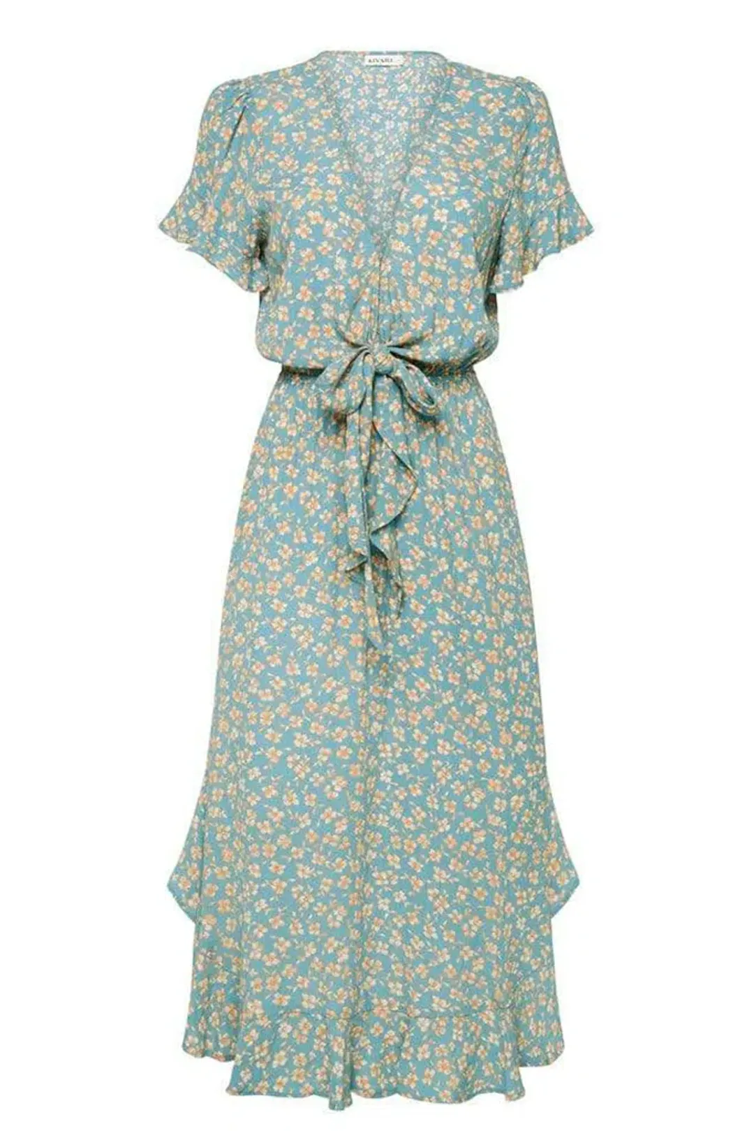 Kivari Nell Tie Front Midi Dress Ditsy Floral Size S for rent on The Volte - main image