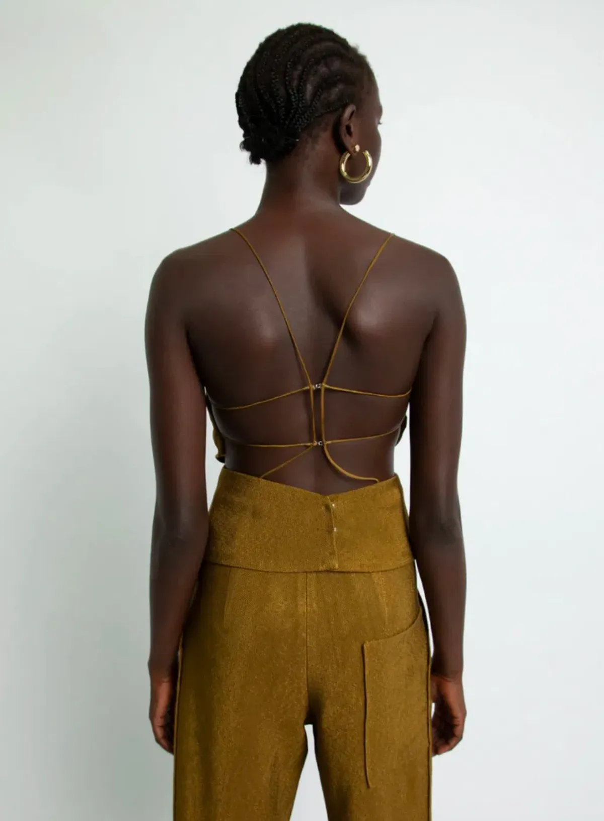 Christopher Esber Apron Wire Back Top Tobacco Brown Size 10 - Image 3