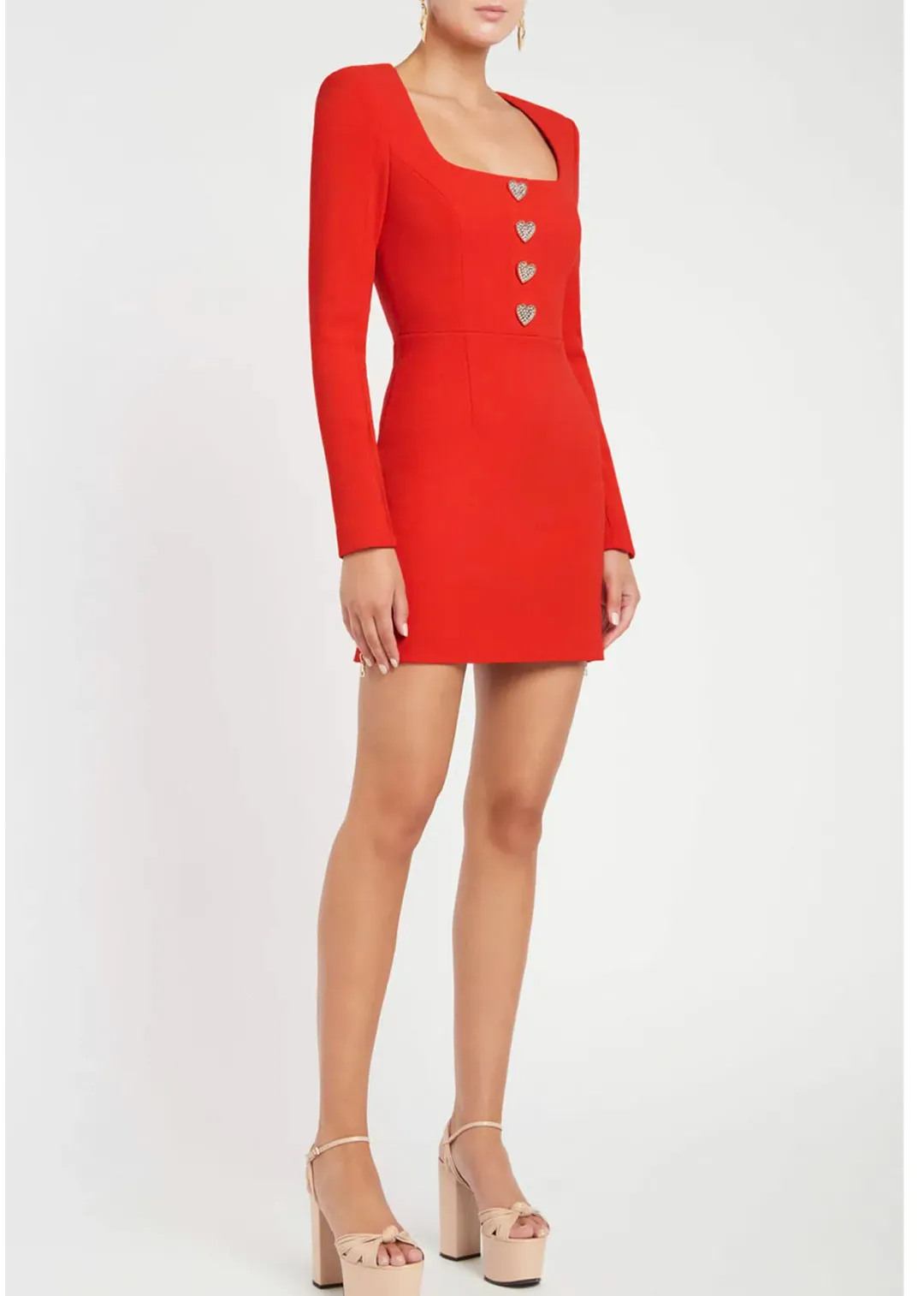 Rebecca Vallance Amanda Long Sleeve Mini Dress Red Size 6 for rent on The Volte - main image