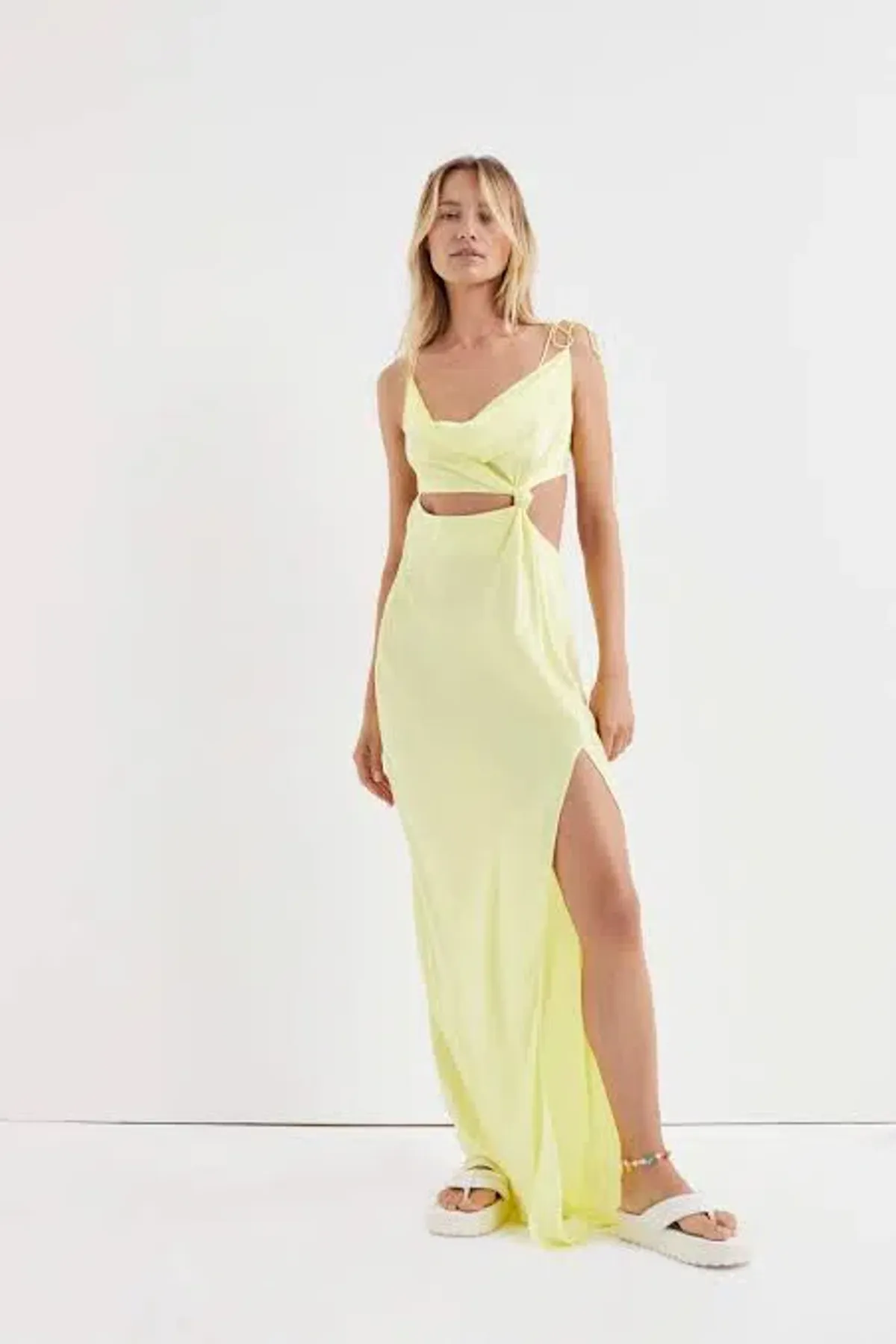 For Love and Lemons Kyra Cut Out Dress Yellow Size 8 - Image 1
