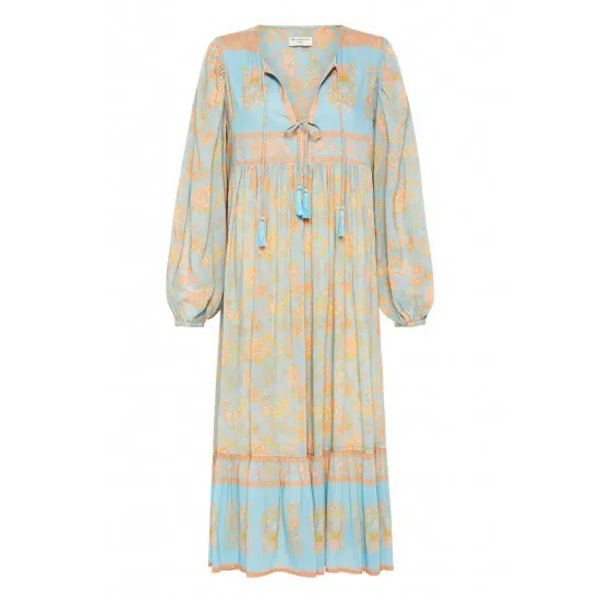 Spell & The Gypsy Juniper Boho Midi Dress Eggshell Blue Size 14 - Image 4