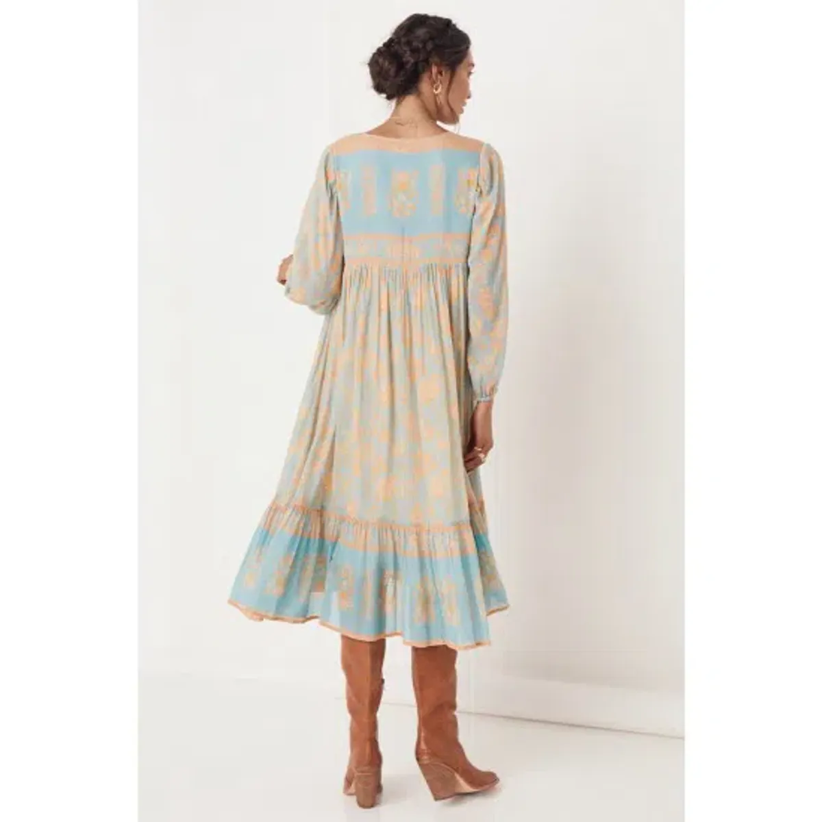 Spell & The Gypsy Juniper Boho Midi Dress Eggshell Blue Size 14 - Image 3