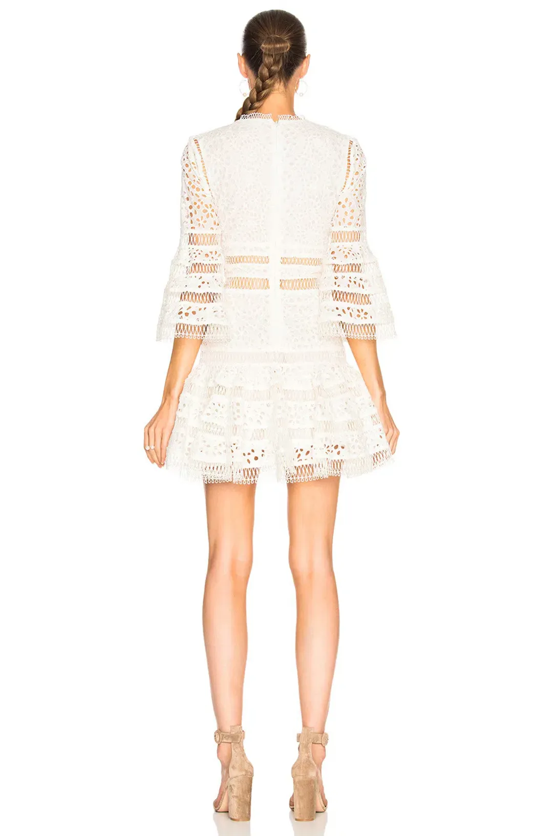 Zimmermann Lovelorn Flutter Mini Dress Ivory Size 8 for rent on The Volte - main image