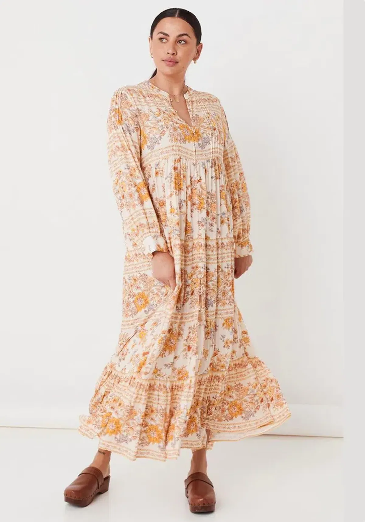 Spell Meadowland Gown Cream Print Size XL - Image 1