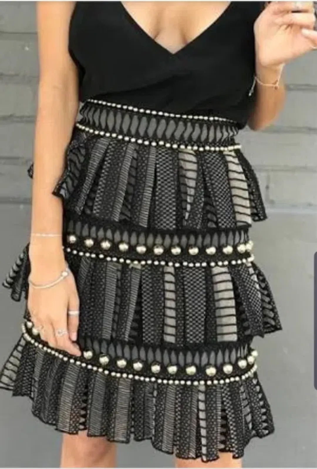 Thurley Crescent Skirt Black Size 10 for rent on The Volte - main image
