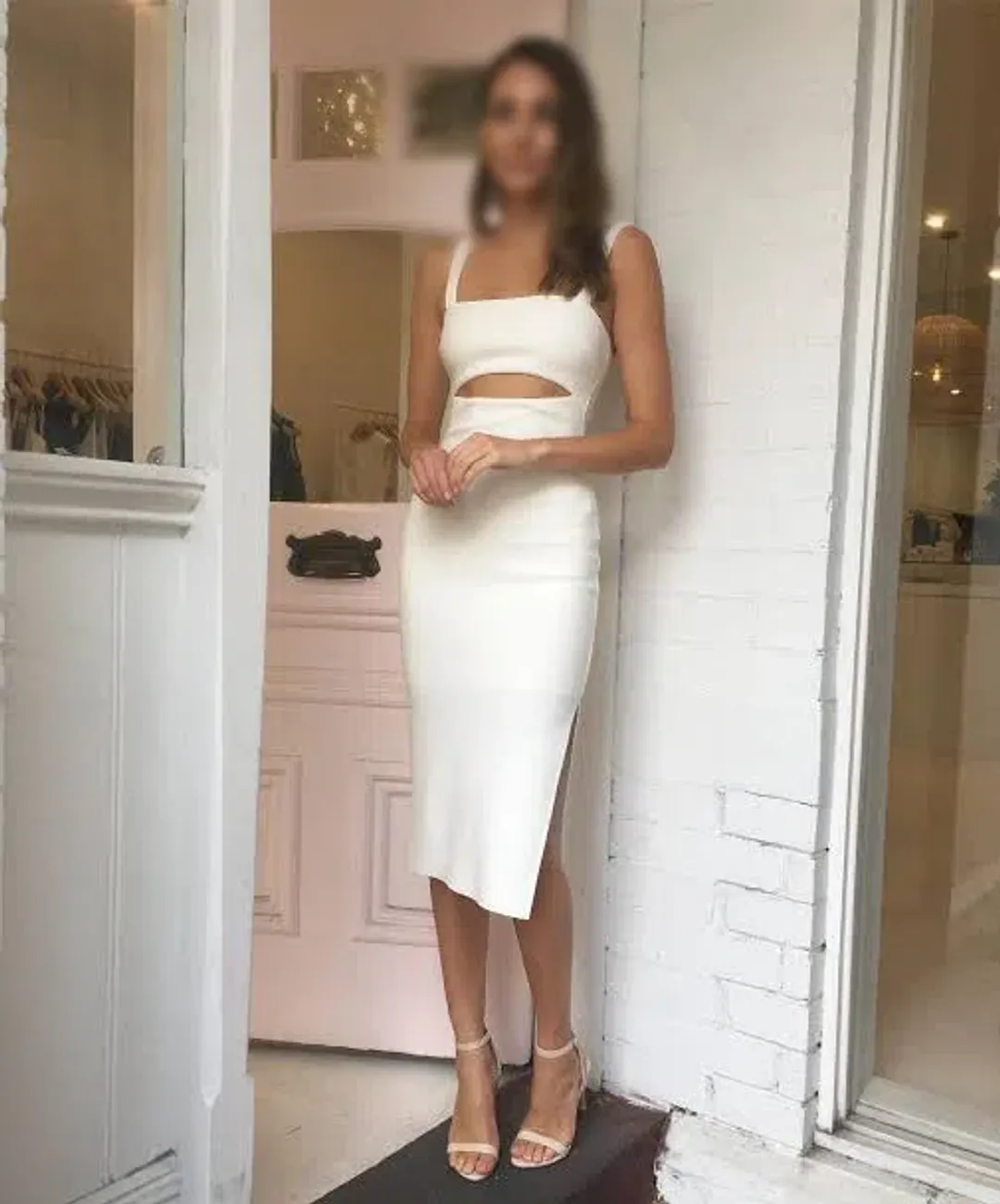 Bec & Bridge Bon Marche Cut Out Midi Dress White Size 8 for rent on The Volte - main image