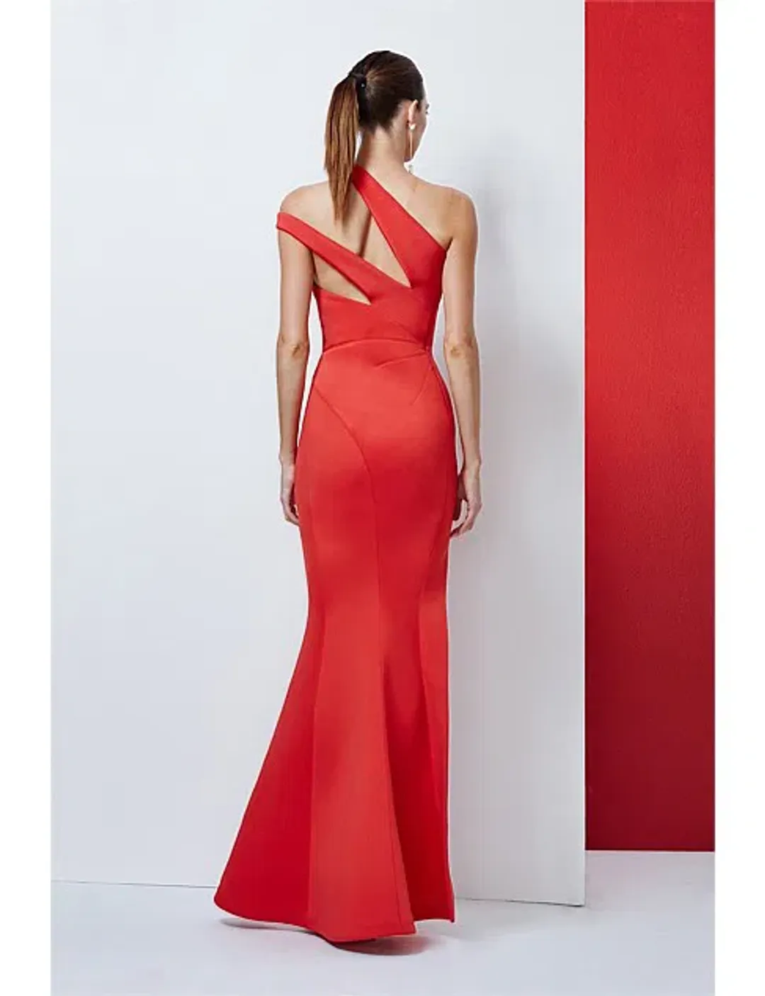 Rachel Gillbert Asta Off Shoulder Gown Red Size 0 for rent on The Volte - main image
