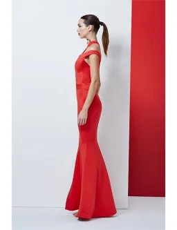 Rachel Gillbert Asta Off Shoulder Gown Red Size 0 for rent on The Volte - image 2