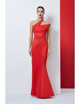 Rachel Gillbert Asta Off Shoulder Gown Red Size 0 for rent on The Volte - image 1