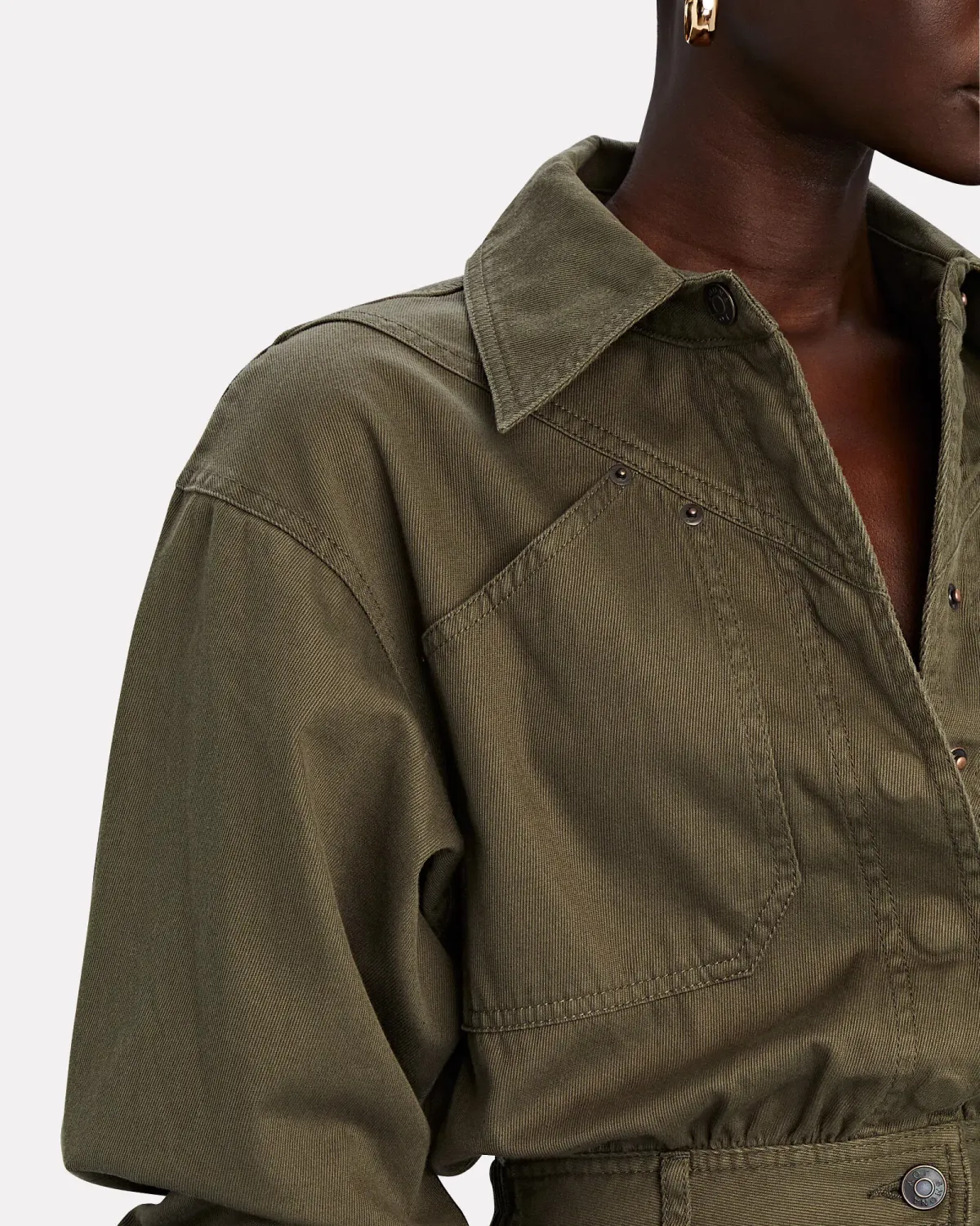 Shona Joy Chiara Utility Mini Dress Khaki Size 10 - Image 2