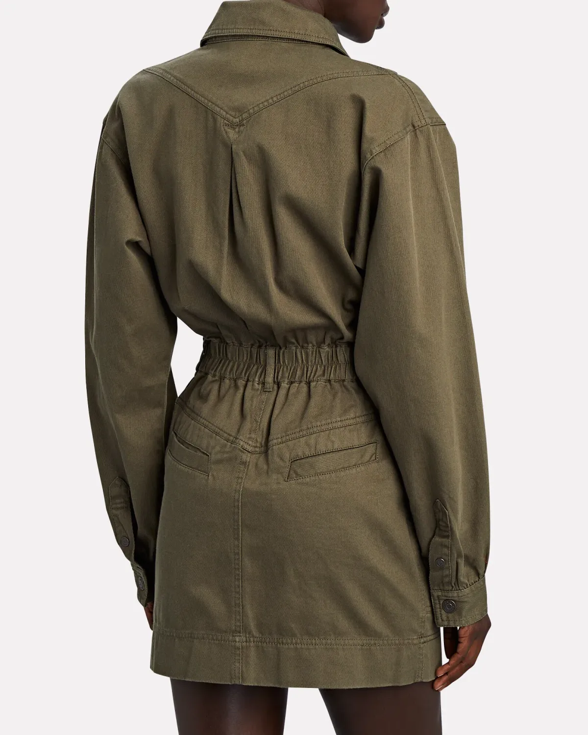 Shona Joy Chiara Utility Mini Dress Khaki Size 10 - Image 3