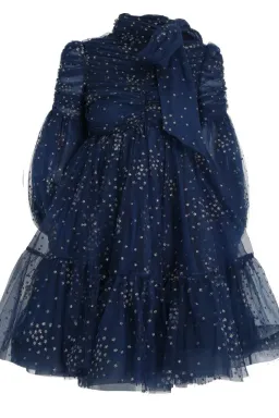 Zimmermann Rhythm Ruched Glitter Mini Dress Navy Size 0 / AU 8 for rent on The Volte - image 3