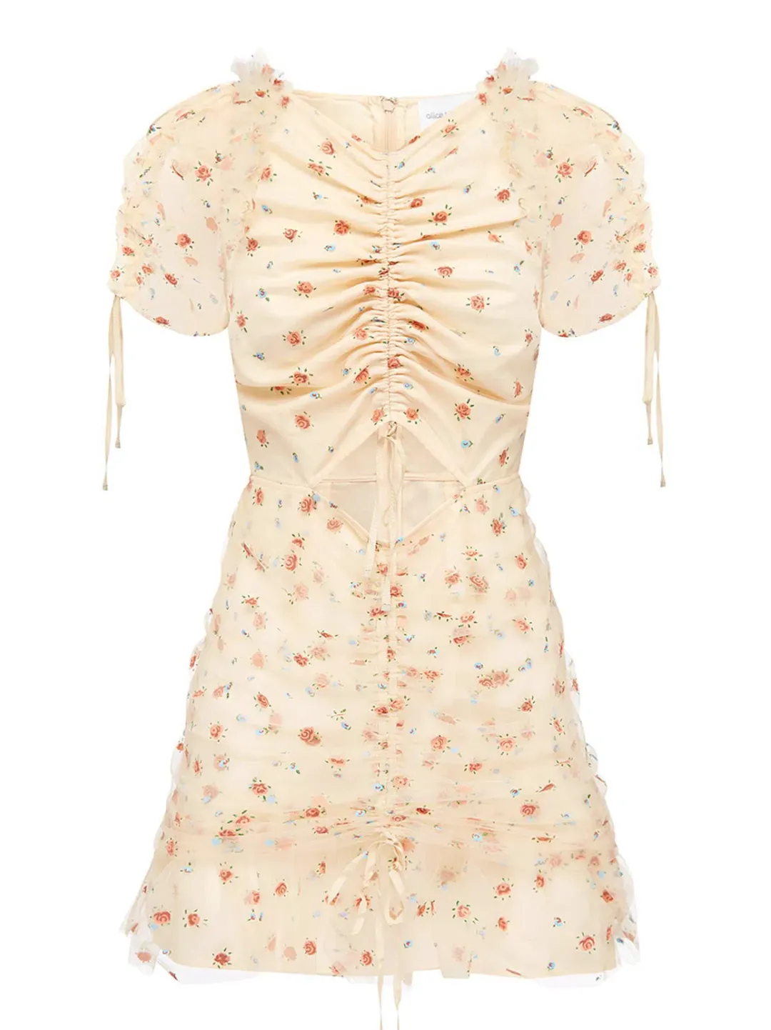 Alice McCall Mood For Love Mini Dress Peach Cream Size 14 for rent on The Volte - main image