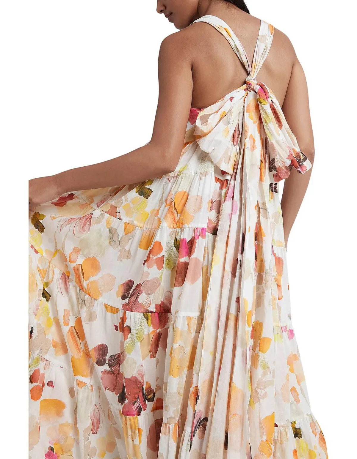 AJE Dassia Tiered Bow Back Maxi Dress - Image 3