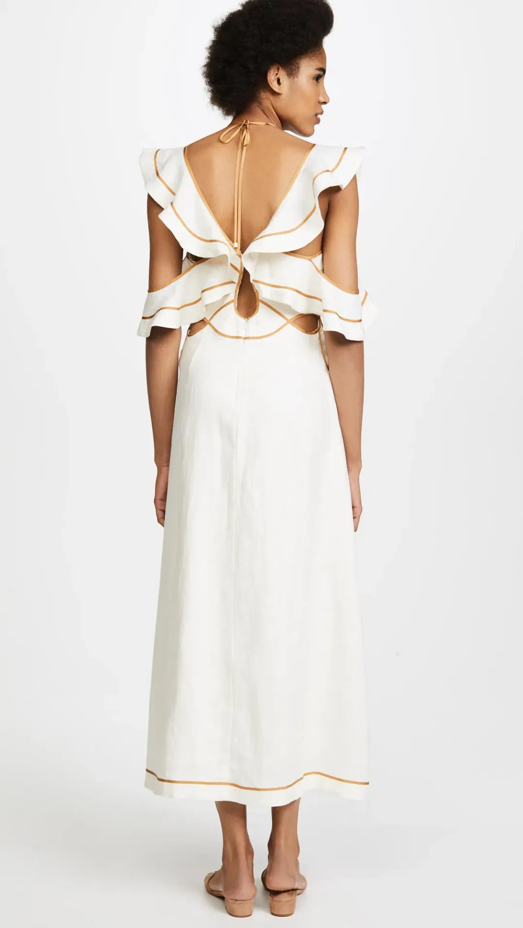 Zimmermann Painted Heart Flutter Dress Cream Size 1 / AU 10 for rent on The Volte - main image