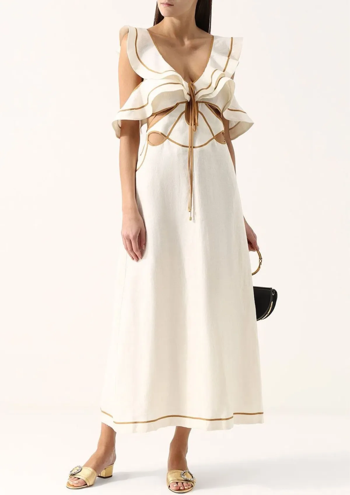 Zimmermann Painted Heart Flutter Dress Cream Size 1 / AU 10 for rent on The Volte - main image