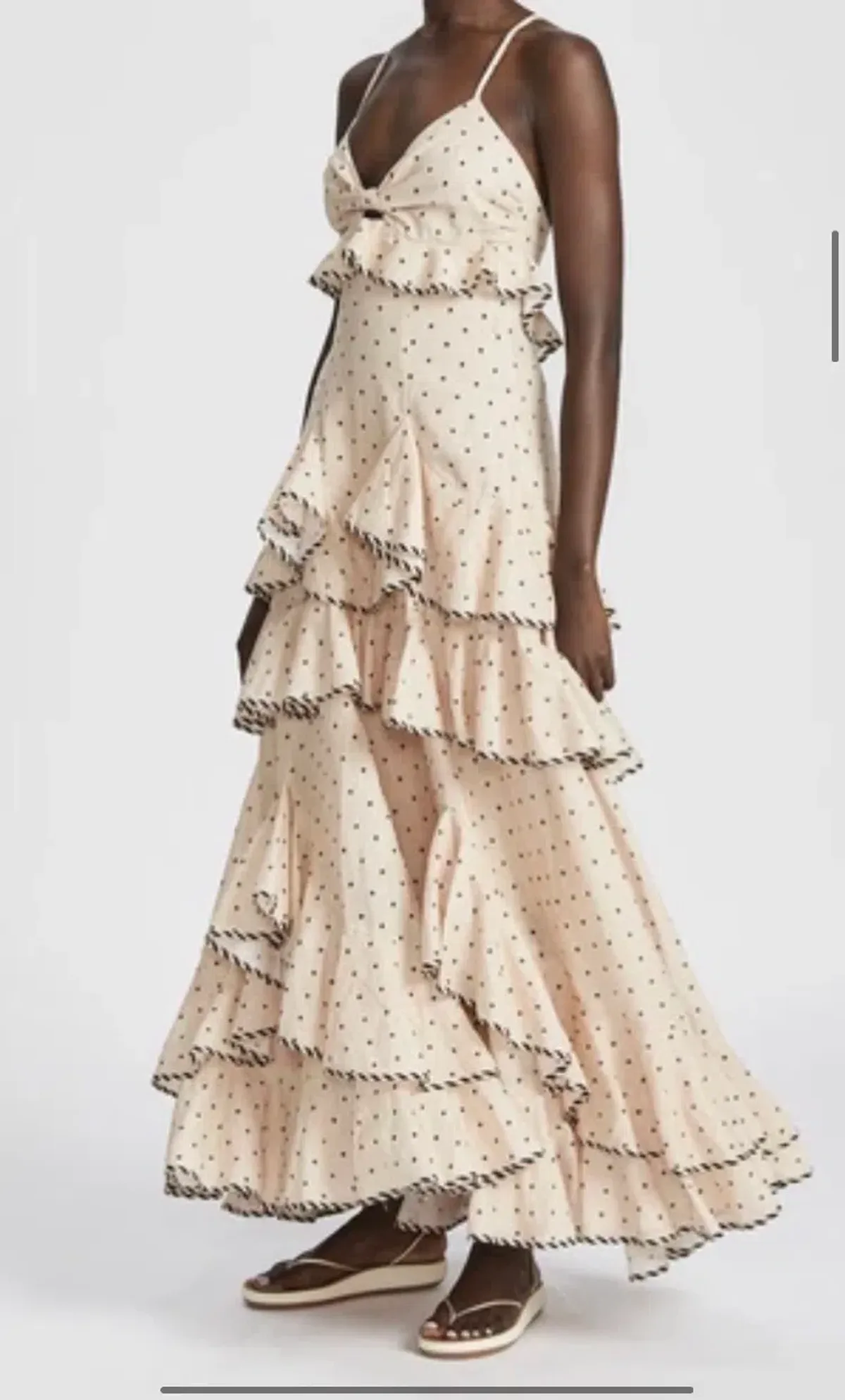 Alemais Ruffle Tiered Maxi Polka Dot Dress Print Size 6 for rent on The Volte - main image