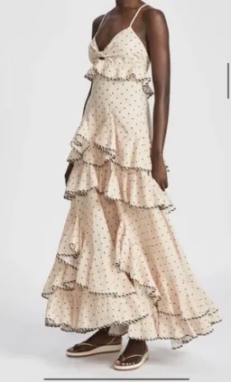 Alemais Ruffle Tiered Maxi Polka Dot Dress Print Size 6 for rent on The Volte - image 1