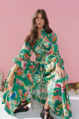 Alemais Arlo Shirt Dress Green Size 14 for rent on The Volte - image 2