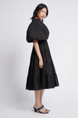 Aje Cherished Midi Dress Black Size 6 for rent on The Volte - image 2