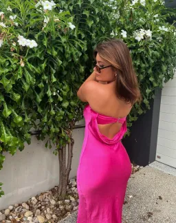 Bec & Bridge Moondance Midi Dress Deep Pink Size 8 for rent on The Volte - image 4