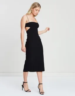 Bec & Bridge Elle Cut Out Midi Dress Black Size 10 for rent on The Volte - image 2