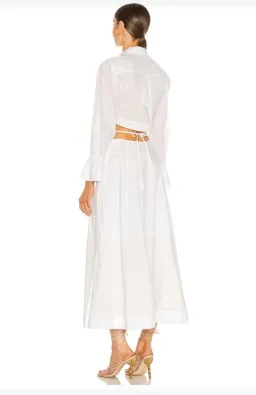 Jonathan Simkhai Alex Cut Out Shirt Dress White Size XS for rent on The Volte - image 2
