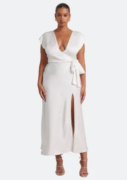 Bec & Bridge The Dreamer Wrap Dress Ivory Size 8 for rent on The Volte - image 1