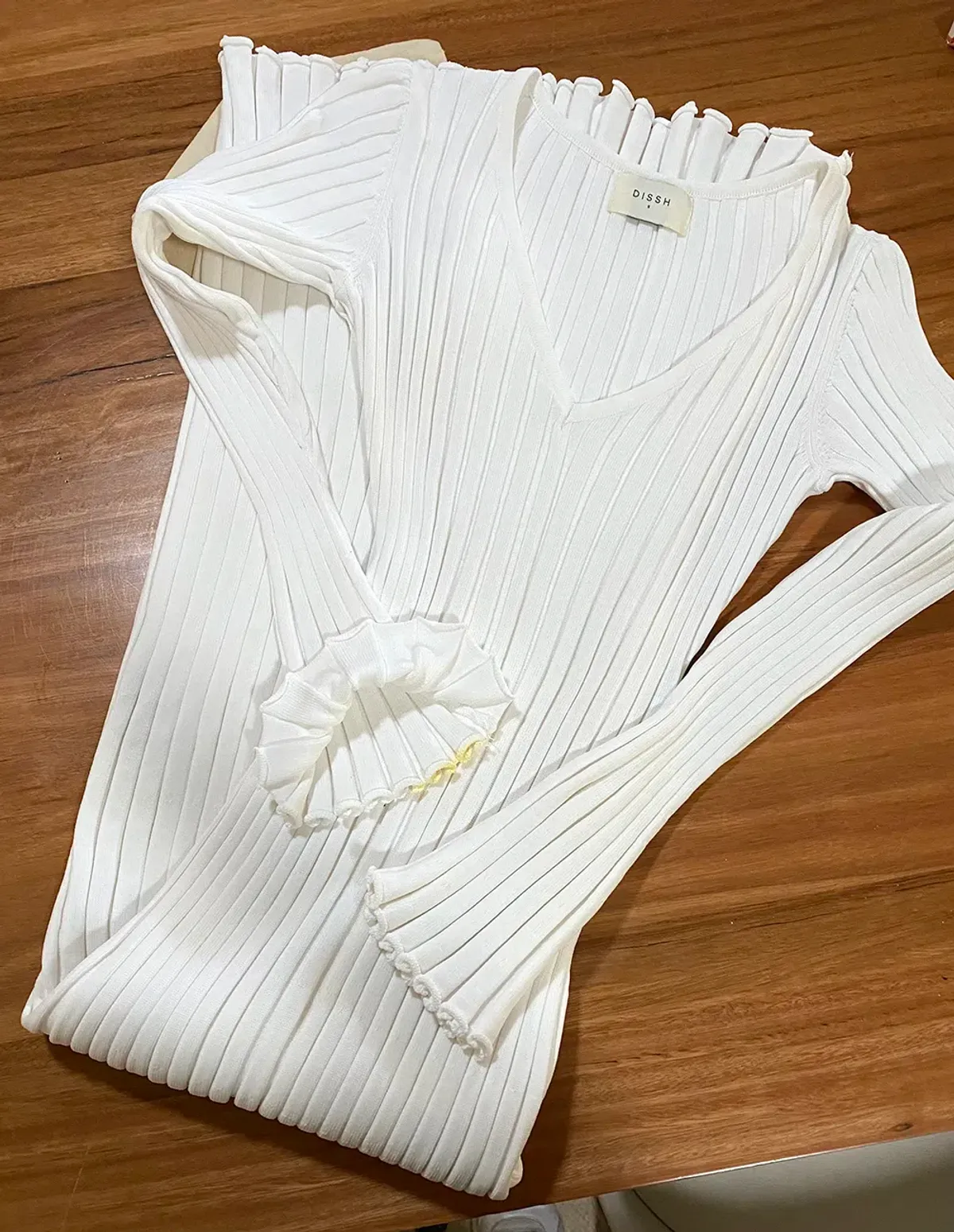 DISSH Reign Sleeve Knit Midi Dress White Size S - Image 7