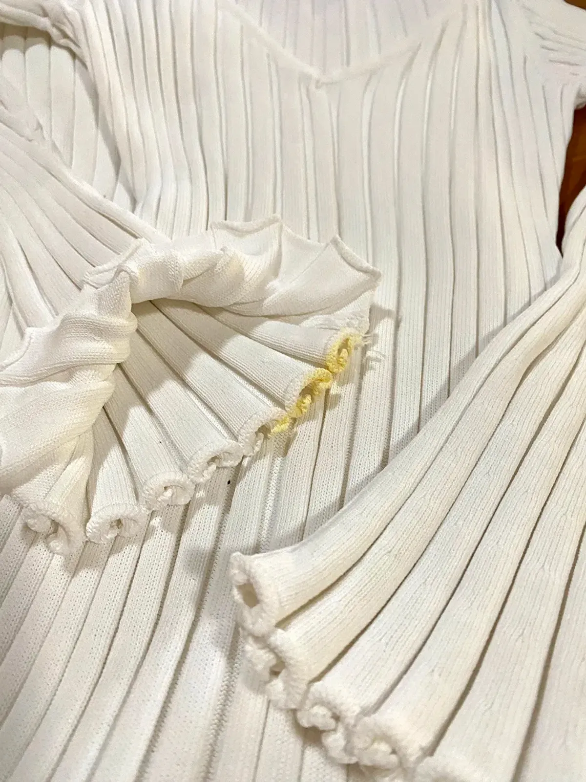 DISSH Reign Sleeve Knit Midi Dress White Size S - Image 8