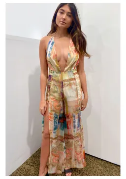 Natalie Rolt Gwen Jumpsuit Multi Size 8 for rent on The Volte - image 1