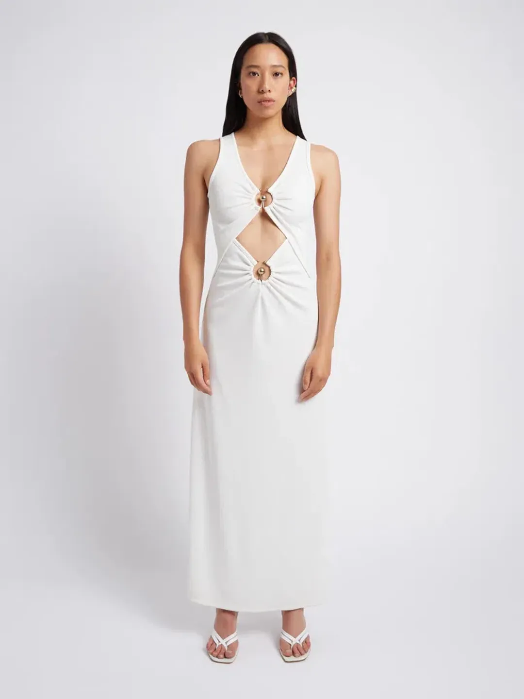 Christopher Esber Vertical Orbit Front Dress White Size 8 for rent on The Volte - main image