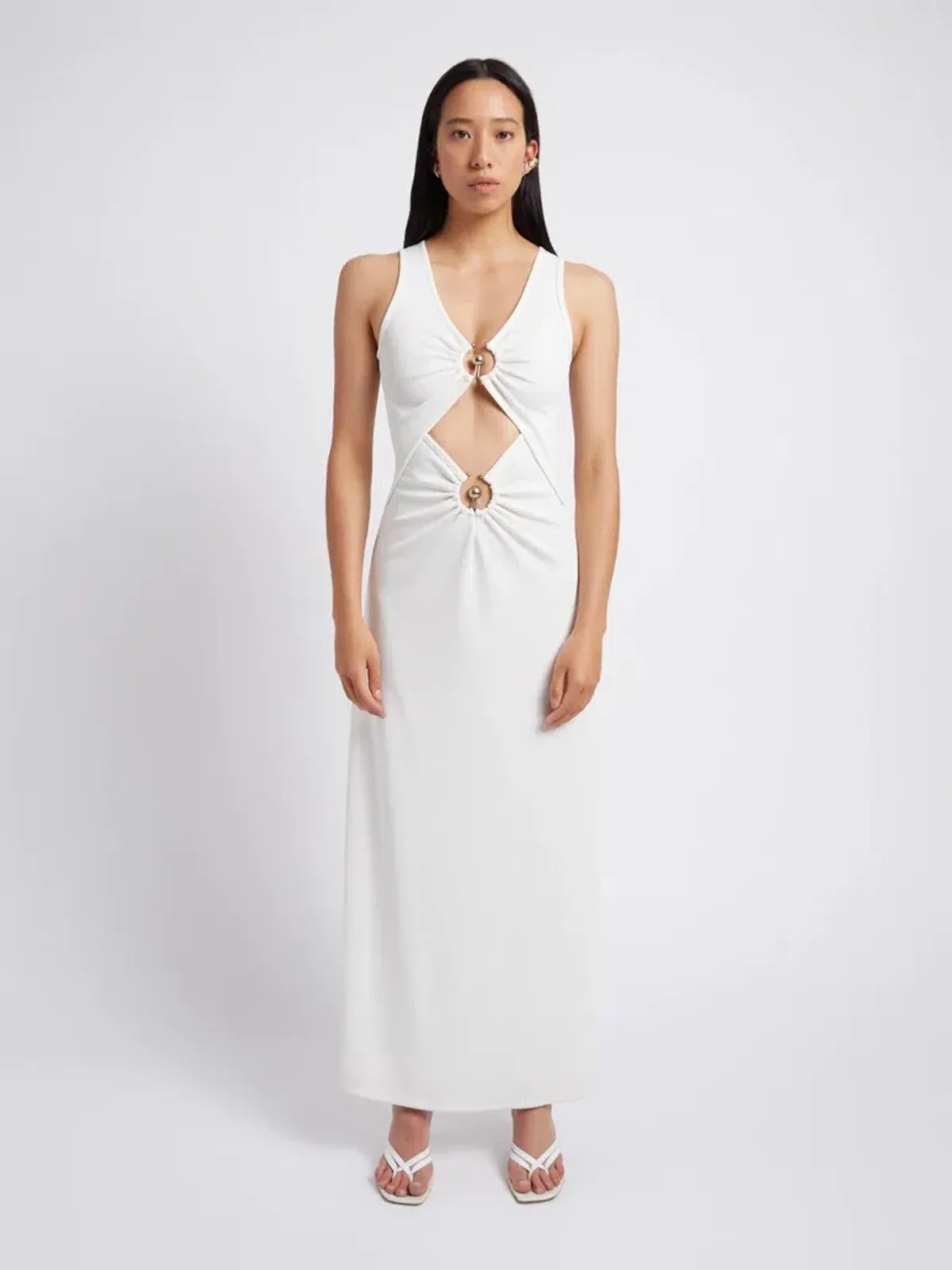 Christopher Esber Vertical Orbit Front Dress White Size 8 for rent on The Volte - main image